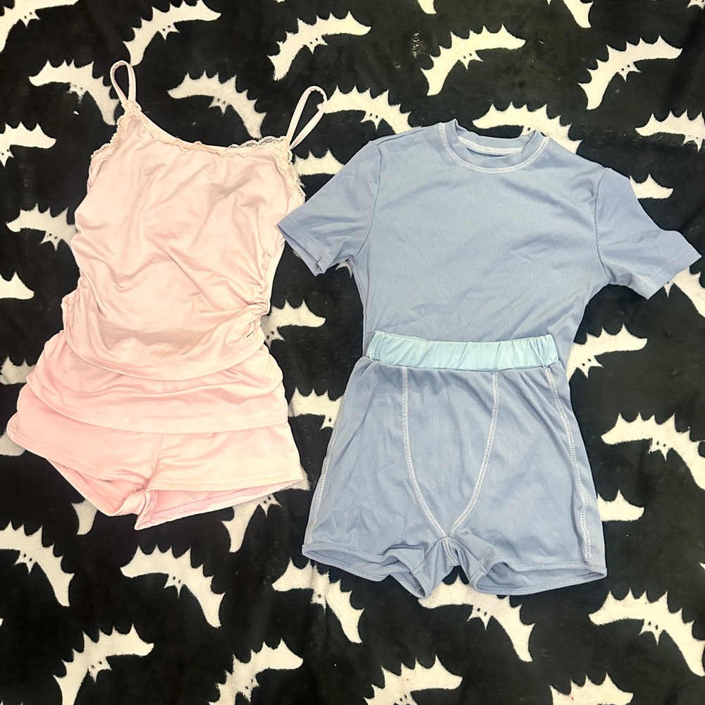 Pink and Blue Bodysuit One Pieces with Short Sleeves BOGO